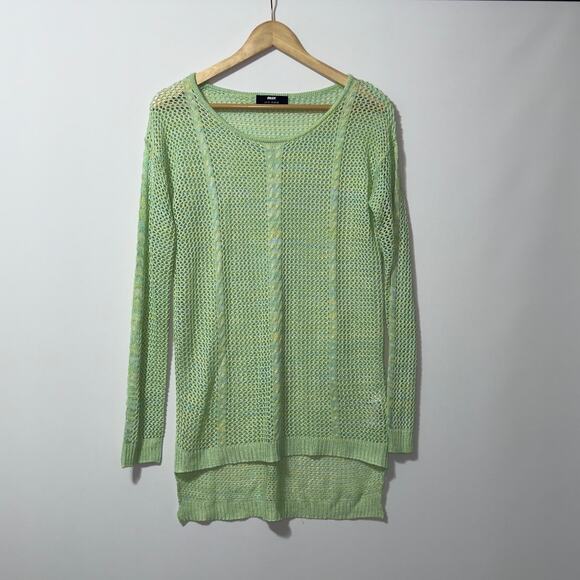 MAX green Knit Tunic Sweater women's Size  8 - Picture 1 of 7